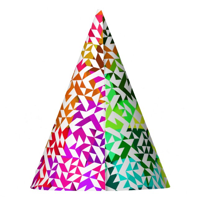 Chapeaux De Fètes Motifs géométriques de couleur blanche (Dos)