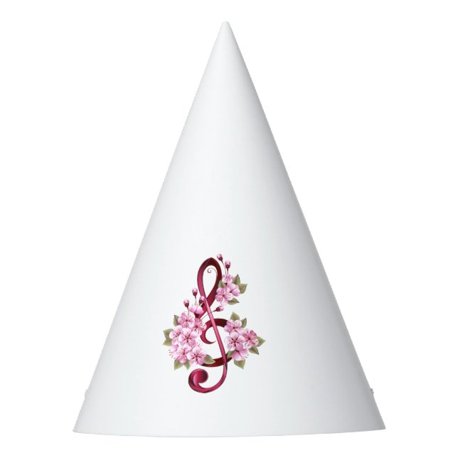 Chapeaux De Fètes Musical treble clef notes with sakura flowers (Devant)