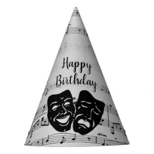 Chapeaux De Fètes Musique et anniversaire argentés de masques de