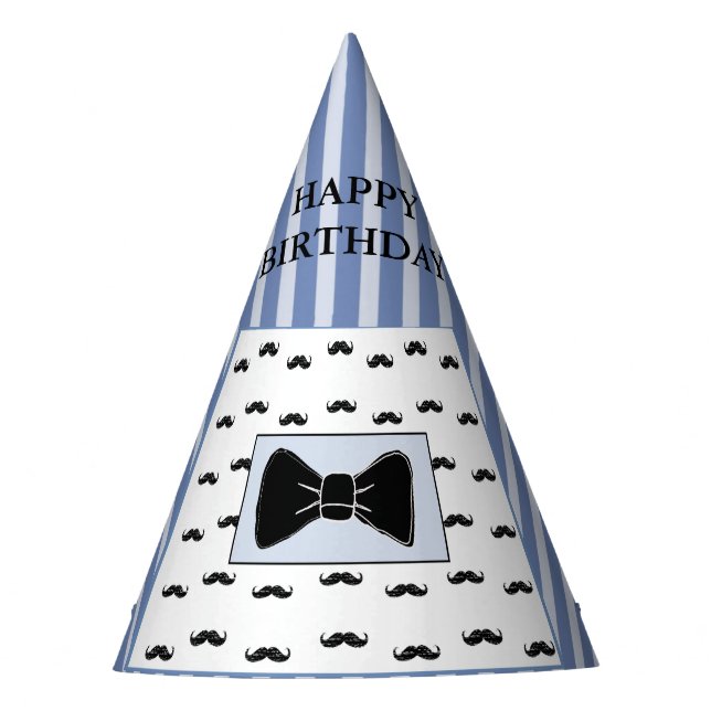 Chapeaux De Fètes Mustache et Cravate Bow Casquette de fête d'annive (Devant)