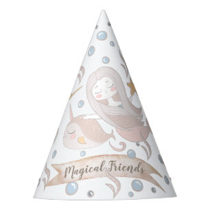Chapeaux De Fètes Narwhal,Sirène,Unicorne,Pastel Dragon Personnalis