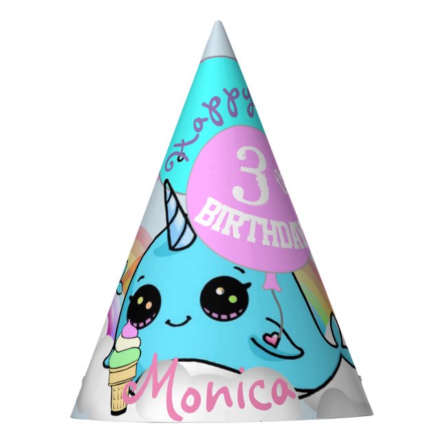 Chapeaux De Fètes Narwhall et casquette Persoalized de cadeau de (Devant)