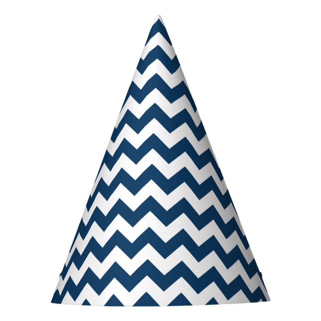 Chapeaux De Fètes Navy Zigzag, Navy Chevron, Motif géométrique (Devant)