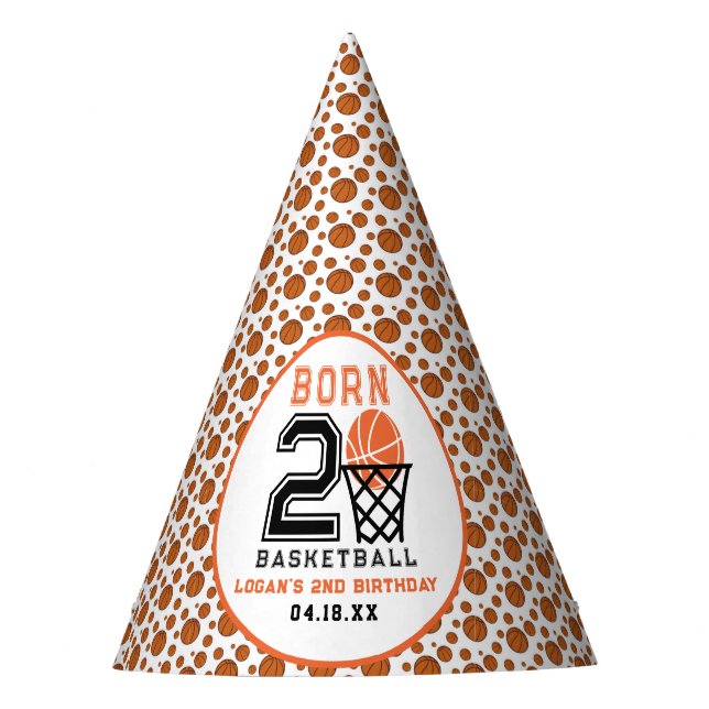 Chapeaux De Fètes Né 2 Basketball | 2e anniversaire du garçon sporti (Devant)