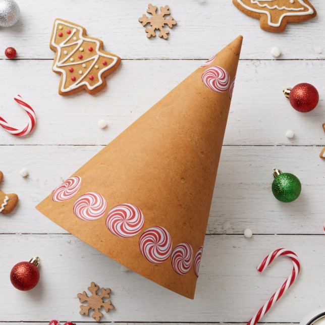 Chapeaux De Fètes Noël Casquette pain d'épices Pepperment Edition (Planning a Gingerbread Lane party? These candy swirl hats are the perfect accessory )