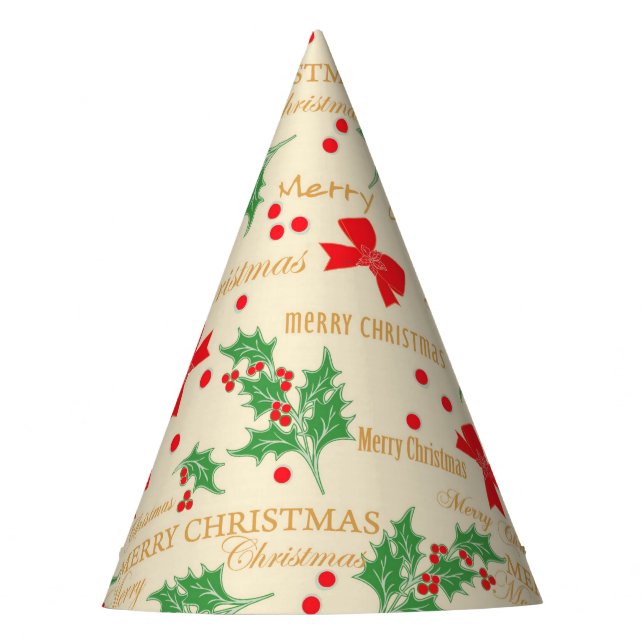 Chapeaux De Fètes Noël Holly et Ribbon (Devant)