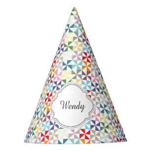 Chapeaux De Fètes Nom du Motif Rainbow Pinwheel personnalisé