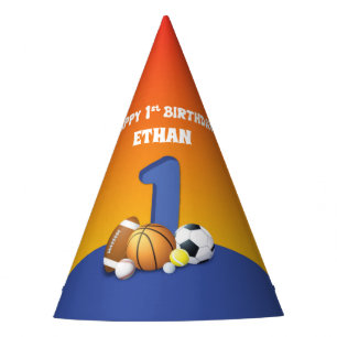 Chapeaux De Fètes Nom personnalisé Garçon 1er anniversaire Balles