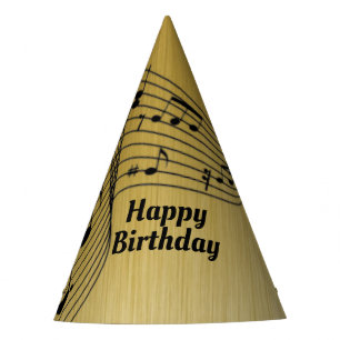 Chapeaux De Fètes Notes de musique dorées brossées 