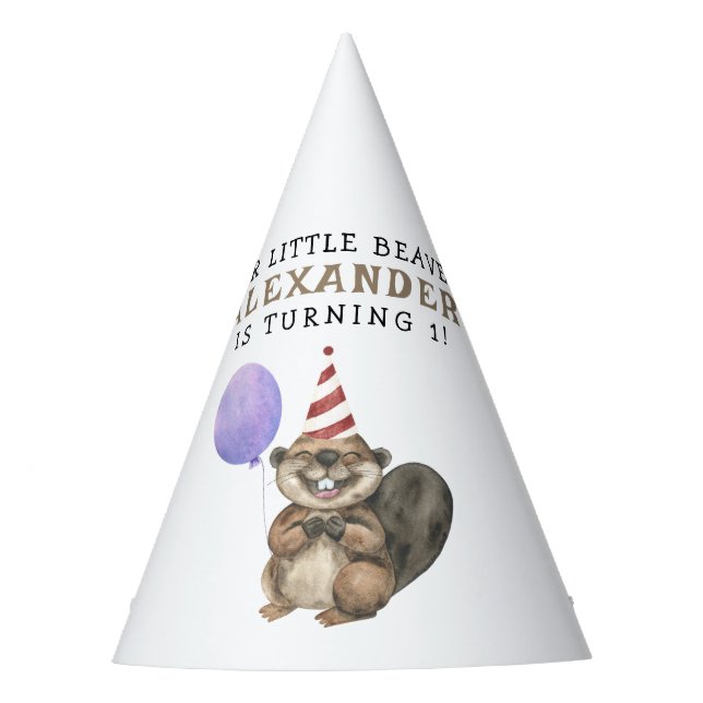 Chapeaux De Fètes Notre Little Beaver 1ère fête d'anniversaire (Devant)