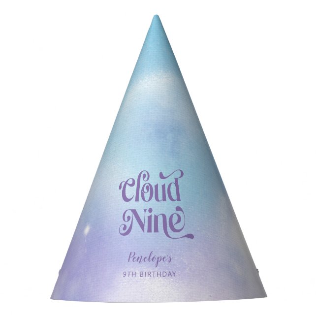 Chapeaux De Fètes Nuage neuf violet fête d'anniversaire (Devant)