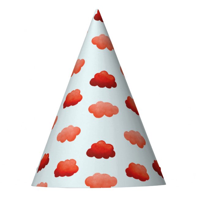 Chapeaux De Fètes Nuages oranges à l'aquarelle (Devant)