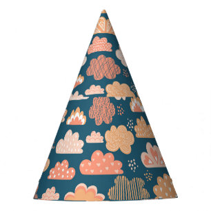 Chapeaux De Fètes Nuages scandinaves : Motifs d'enfants dorés.