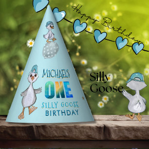 Chapeaux De Fètes Oie bête 1er anniversaire Blue Boy's