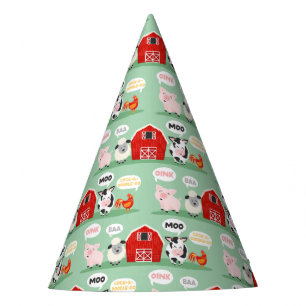 Chapeaux De Fètes Oink Baa Moo Grotte ferme Anniversaire Enfants