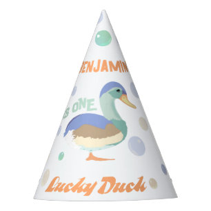 Chapeaux De Fètes One Lucky Duck & Bubbles Premier Anniversaire Pas