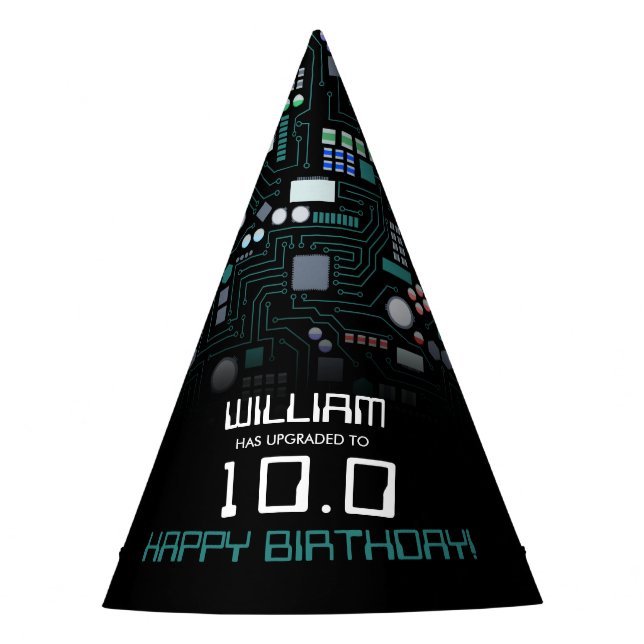 Chapeaux De Fètes Ordinateur Circuit Board Enfants Robotique Anniver (Devant)