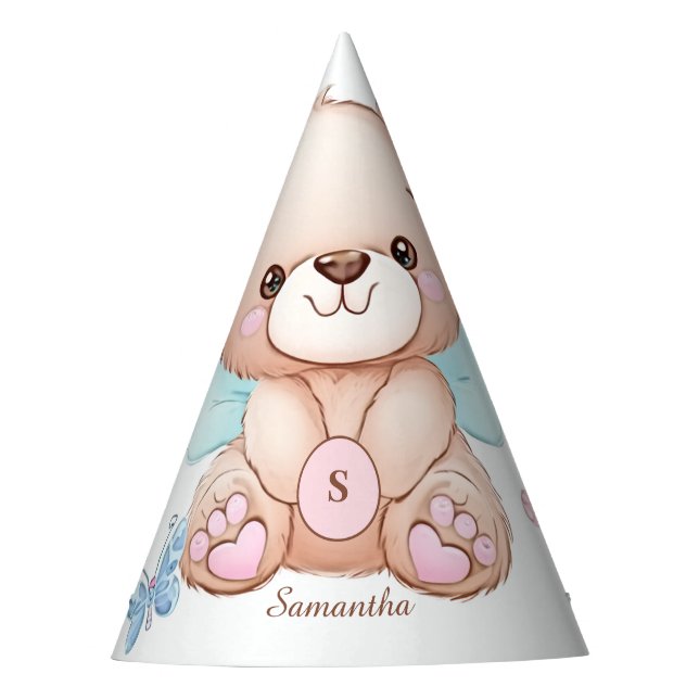 Chapeaux De Fètes Ours et papillons Casquette de parti personnalisé (Devant)