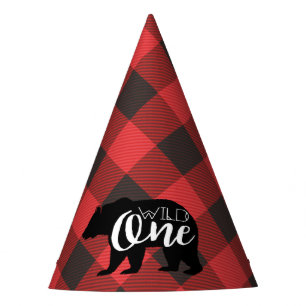 Chapeaux De Fètes Ours sauvage Premier anniversaire de Flannel