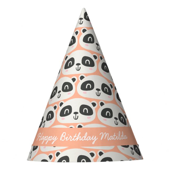 Chapeaux De Fètes Panda de caractère mignon anniversaire des enfants (Devant)