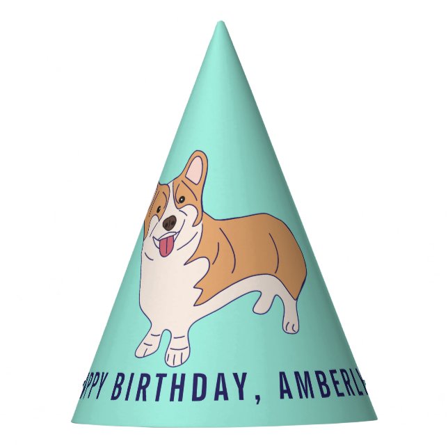 Chapeaux De Fètes Papier Corgi Chien Personnalisé (Devant)
