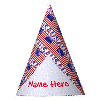 Chapeaux De Fètes Papiers Mosaïques avec Drapeau USA Personnalisé