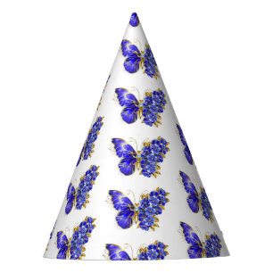 Chapeaux De Fètes Papillon saphir à fleurs