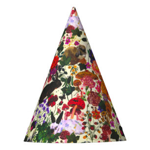 Chapeaux De Fètes Papillon vintage Jardin de lapin Aquarelle florale