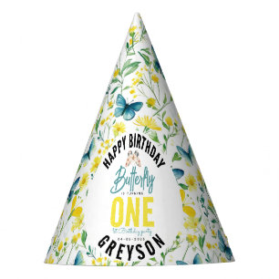 Chapeaux De Fètes Papillon Whimsical Floral 1er anniversaire
