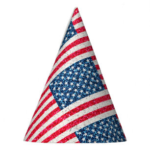 Chapeaux De Fètes Parties scintillant Bleue Rouge Patriotique Améric