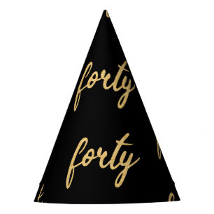 Chapeaux De Fètes Parties scintillant Gold Black "Quarante" 40 Anniv