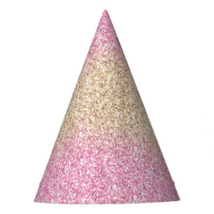 Chapeaux De Fètes Parties scintillant rose et or Ombre Anniversaire