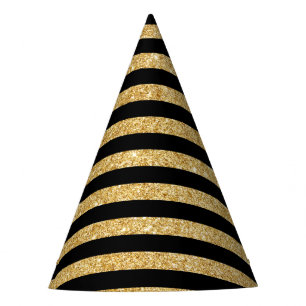 Chapeaux De Fètes Parties scintillantes élégantes d'or et motif no