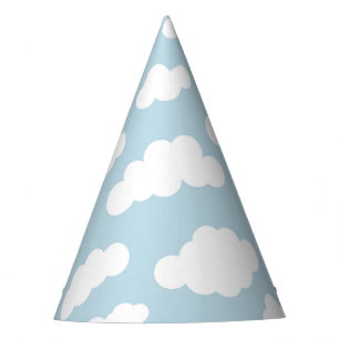 Chapeaux De Fètes Pastel Nuages Asthétique Bleu Et Blanc Bleu