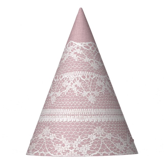 Chapeaux De Fètes Pastel rose blanc dentelle texture (Devant)
