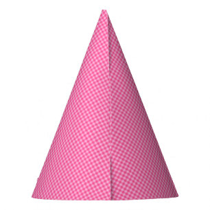 Chapeaux De Fètes Pastel Rose-Blanc En vichy-PAPIER CASQUETTES