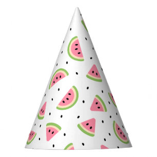 Chapeaux De Fètes Pastèque rose, Graines de pastèque, Motif d'été