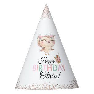 Chapeaux De Fètes Peachy Owl Faux Parties scintillant Casquette d'an