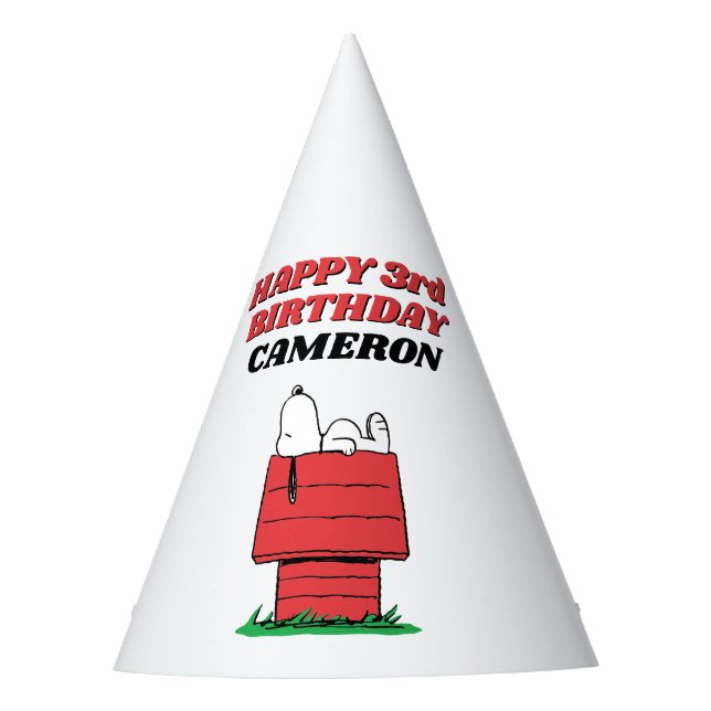 Chapeaux De Fètes Peanuts Snoopy Dog House Birthday Party Hat (Devant)