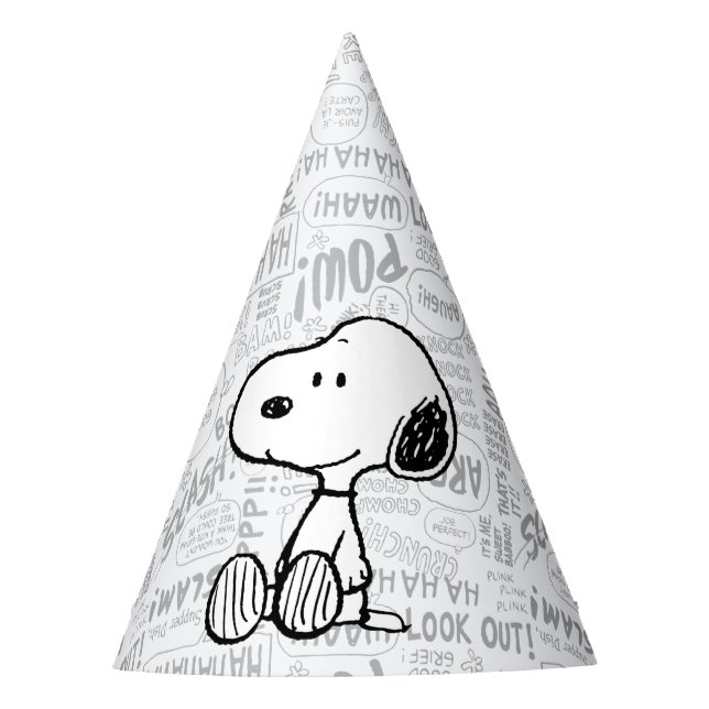 Chapeaux De Fètes PEANUTS | Snoopy on Black White Comics (Devant)