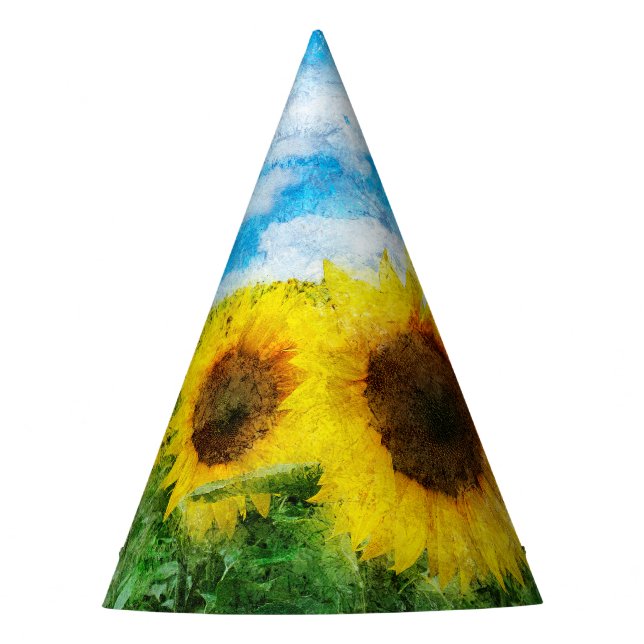 Chapeaux De Fètes Peinture de tournesols (Devant)