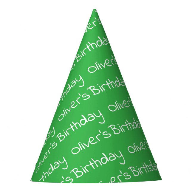 Chapeaux De Fètes Personalized Boy's Name Birthday Green Party Hats (Devant)