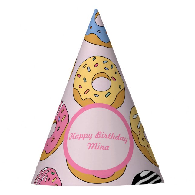 Chapeaux De Fètes Personalized Donut-Themed Birthday Cone (Devant)
