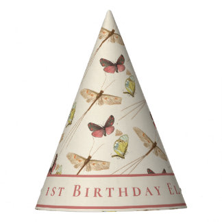 Chapeaux De Fètes Personnalisé Baby Girl First Birthday Fun Bug Moti