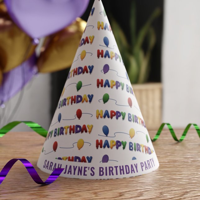Chapeaux De Fètes Personnalisé Joyeux Anniversaire Papier Casquettes (Créateur téléchargé)
