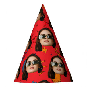 Chapeaux De Fètes Personnalisé Visage Anniversaire Photo Décor de la