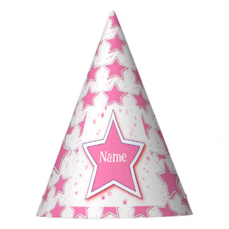 Chapeaux De Fètes Personnaliser Avec Un Nom Rose STAR
