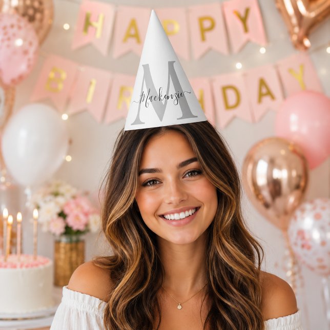Chapeaux De Fètes Personnaliser Monogramme Initial Nom (Personalize Monogram Initial Name Party Hat)