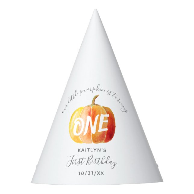 Chapeaux De Fètes Petit Citrouille 1er anniversaire (Devant)