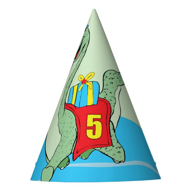 Chapeaux De Fètes Petit garçon, 5e anniversaire Dinosaur (Devant)